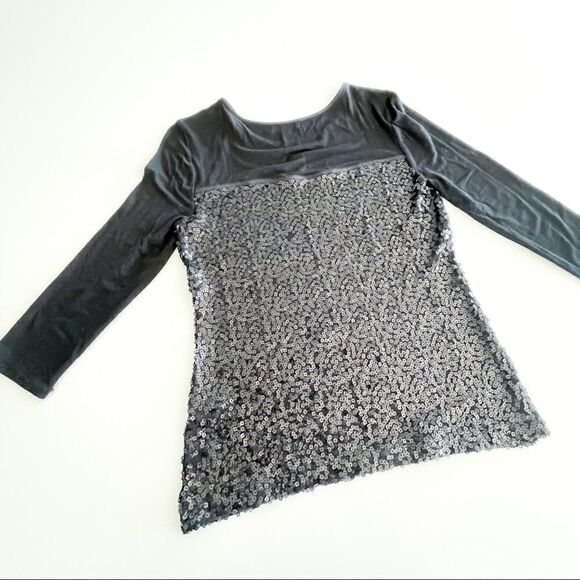 Calvin Klein // sequin top // Size Medium // 3/4 length sleeves // EUC - Picture 5 of 6